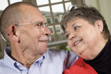 Closeup of Senior Adult Couple Looking at Each Other.
