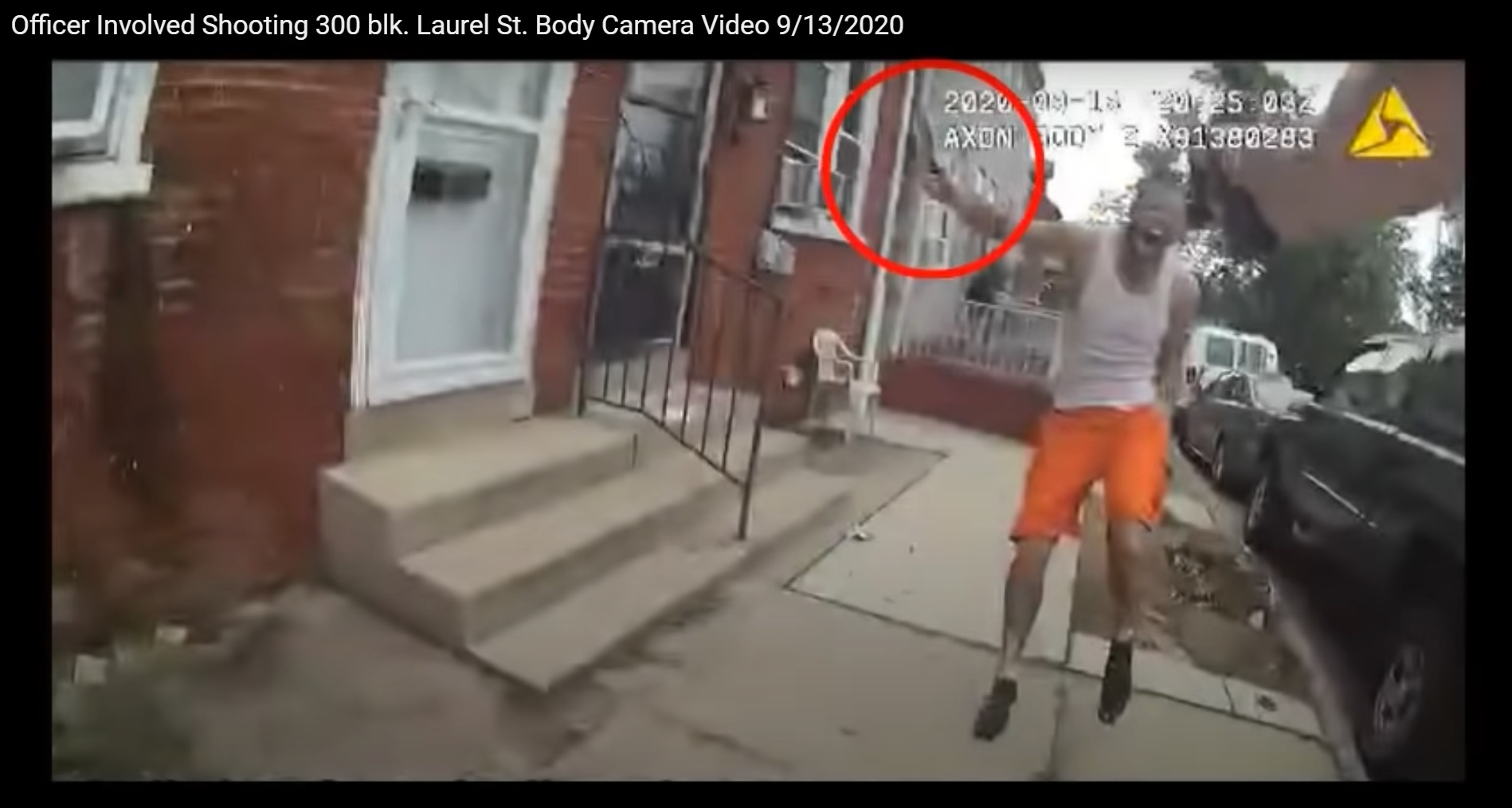 Ricardo Munoz is seen with a knife in this still image taken from bodycam video posted by the Lancaster City Police on Sunday, Sept. 13, 2020. 