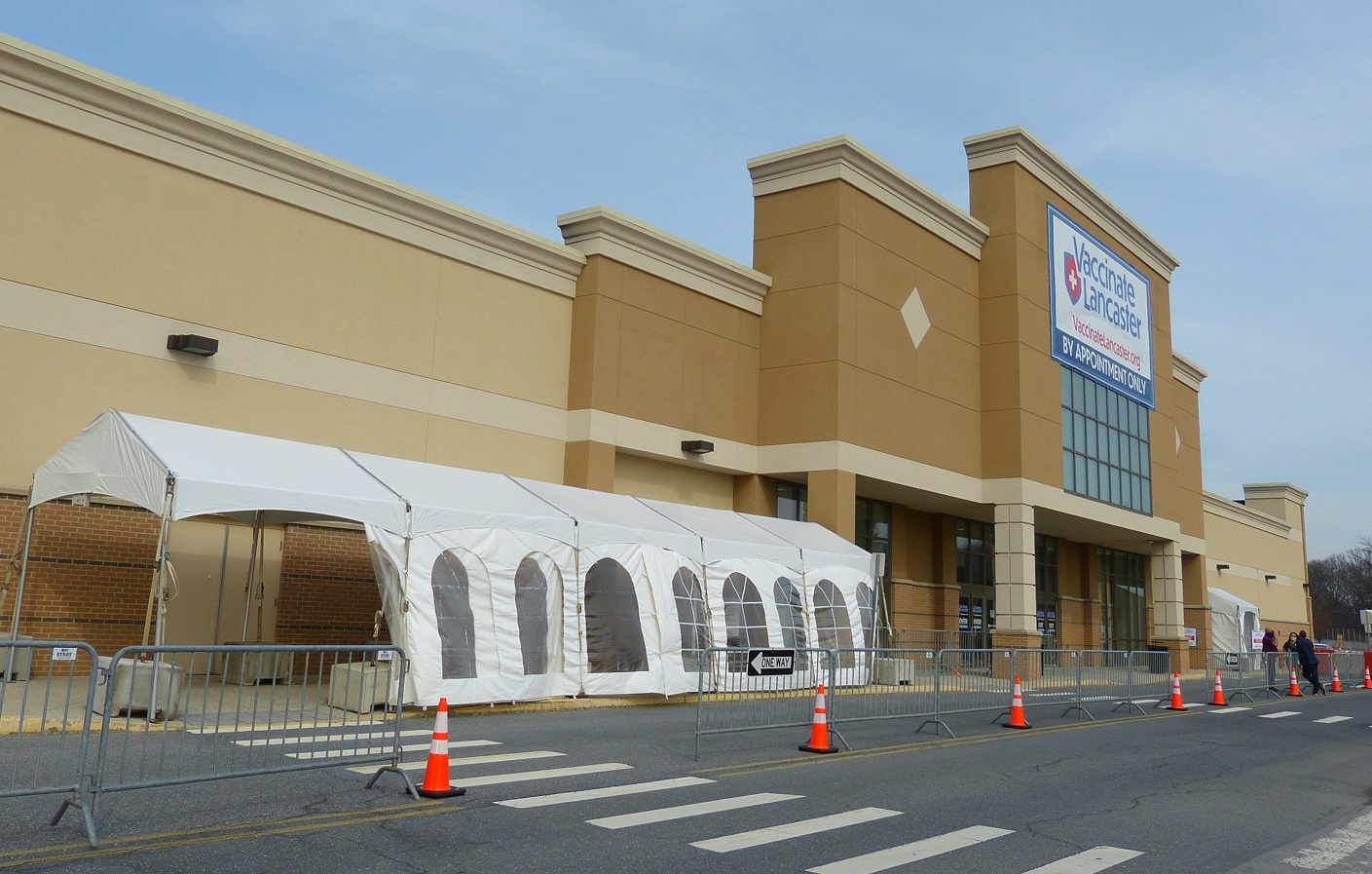 The south entrance of the Vaccinate Lancaster community vaccination center at the former Bon-Ton store at Park City Center mall is seen on  Tuesday, March 9, 2021. (Photo: Tim Stuhldreher) 