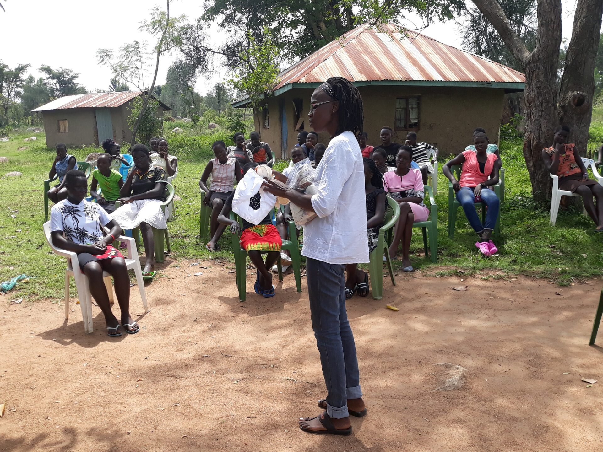 Dorothy Dulo teaches a hygiene class at a village in Kenya. (Photo: Provided) 