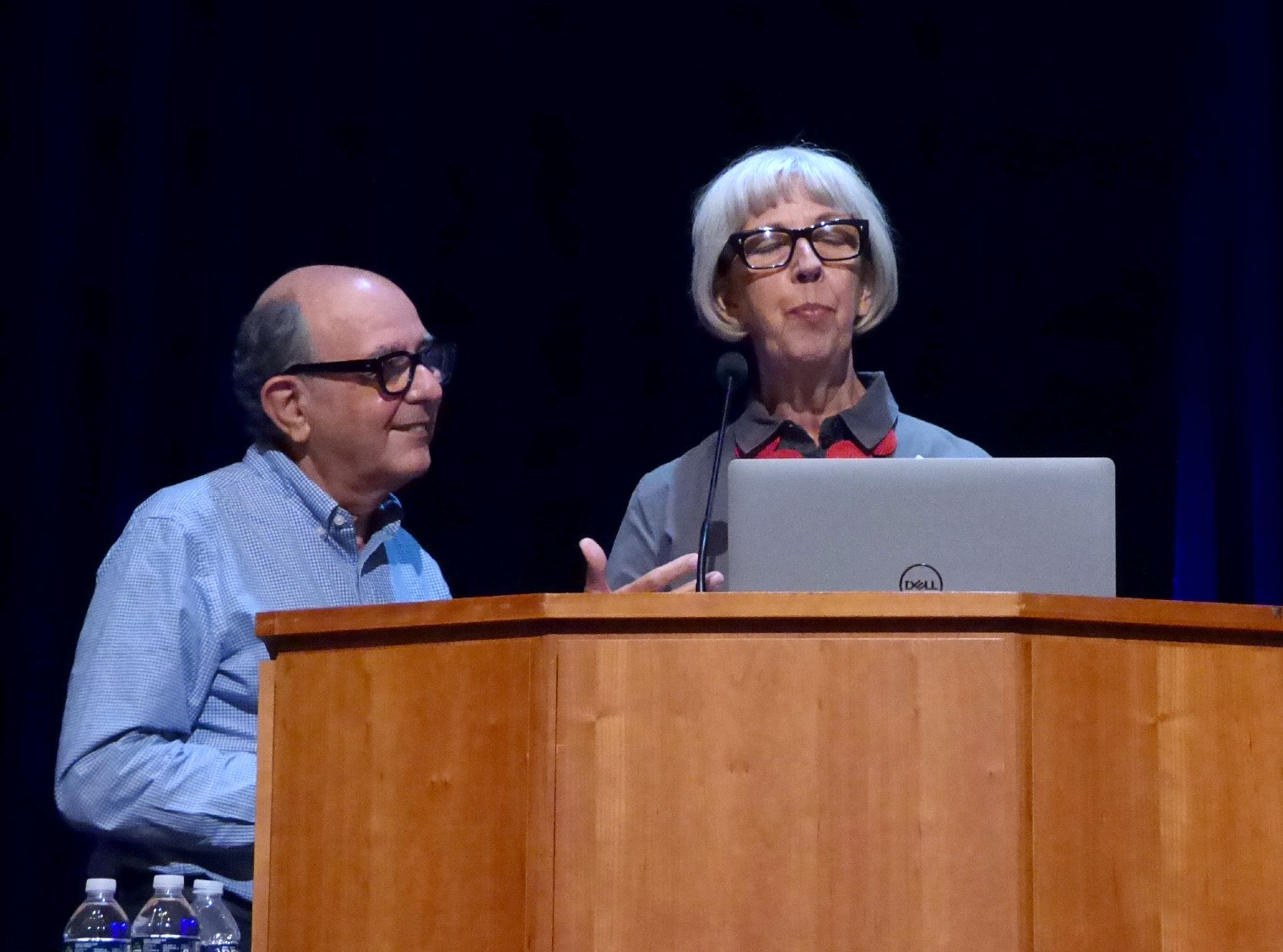 Roberto Behar and Rosario Marquardt discuss their proposed Ewell Plaza public art at the Ware Center on Friday, Aug. 27, 2021. (Photo: Tim Stuhldreher) 