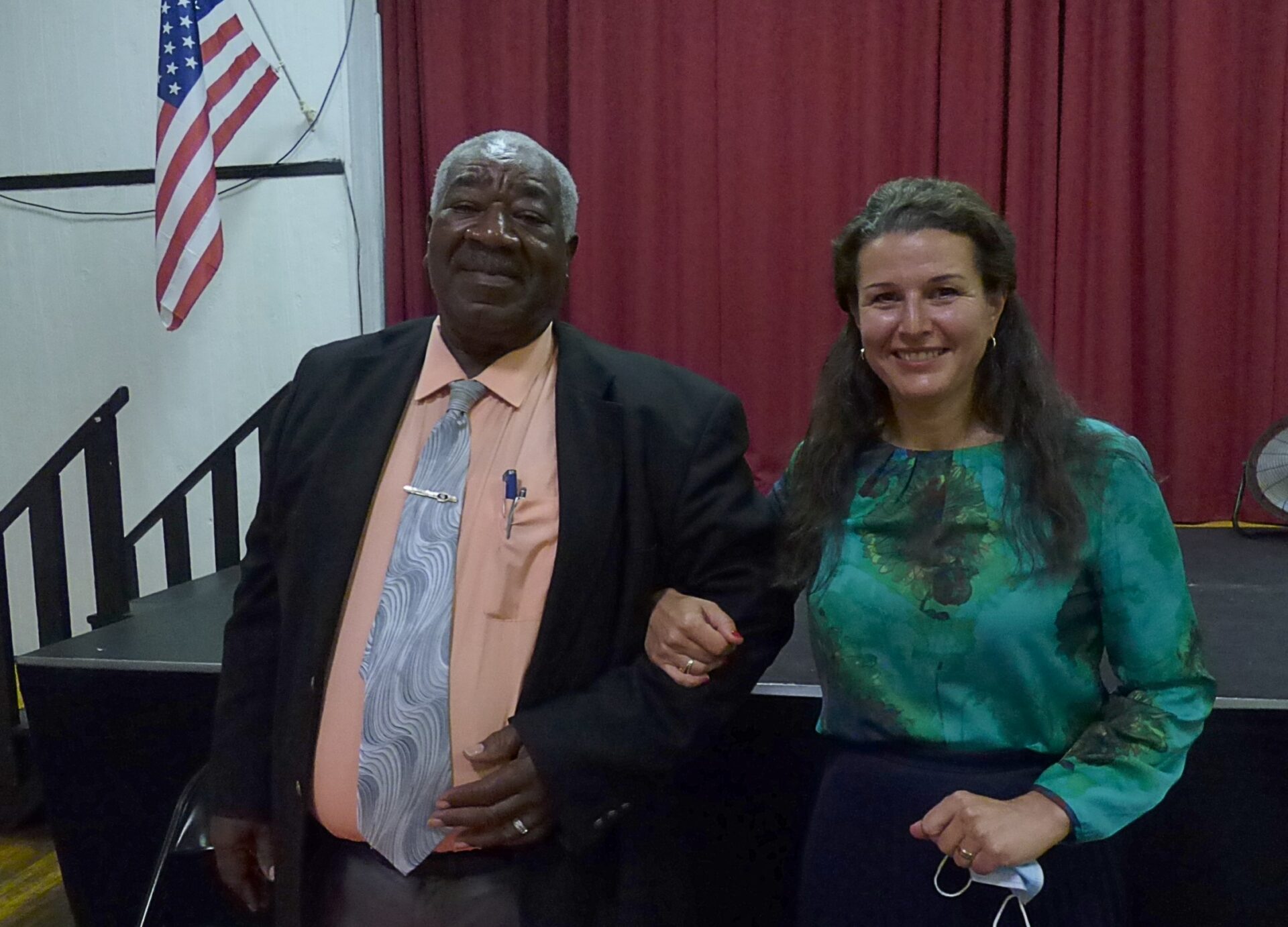 Independent mayoral candidate Willie E. Shell Sr. and Mayor Danene Sorace pose after their forum at Crispus Attucks Community Center on Thursday, Oct. 10, 2021. (Photo: Tim Stuhldreher) 