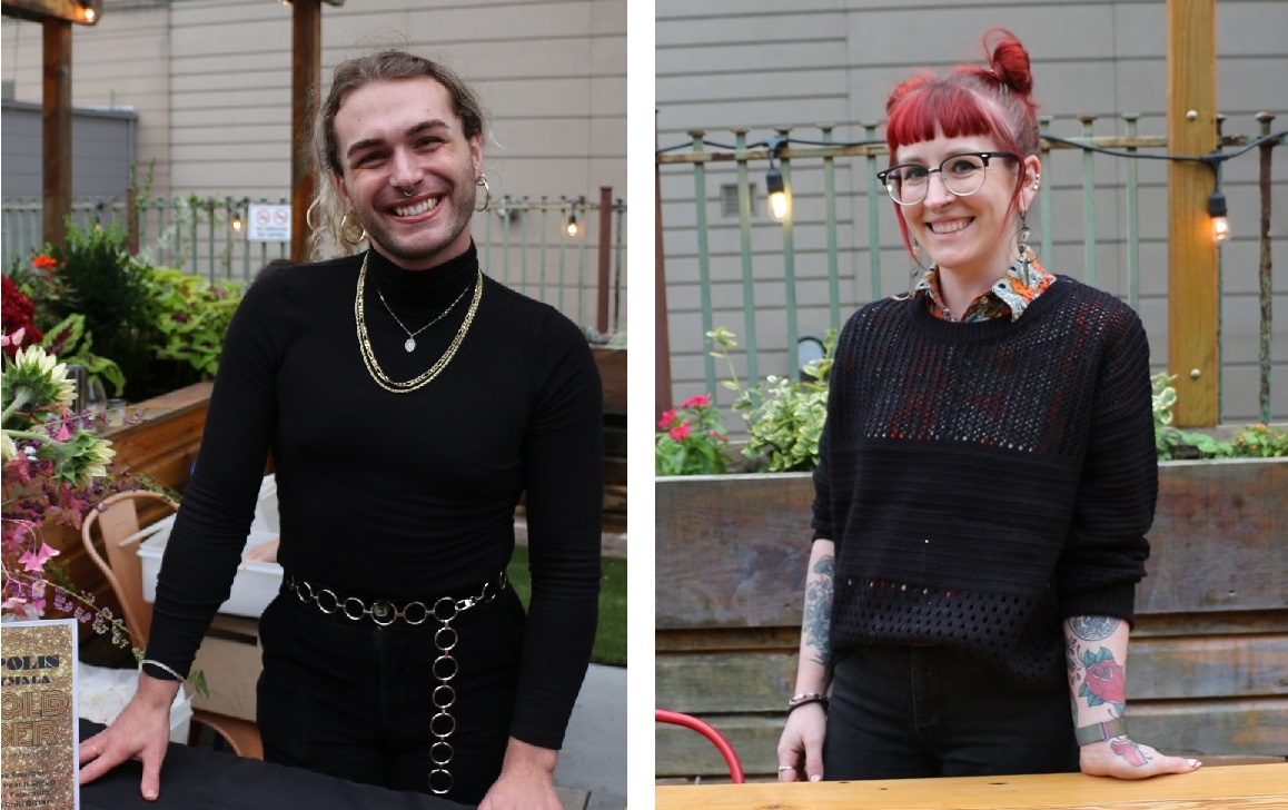 Austin Grzymala of Zoetropolis, left, and Alexandra Kastelic of Decades.